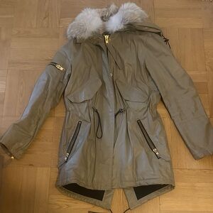 SAM. Olive Utility Parka with Faux Fur Hood